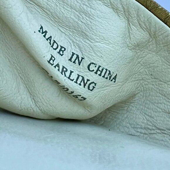 Max Studio Earling Gold Snakeskin Leather Ankle Strep Stacked Heel Size 8M - Picture 9 of 10